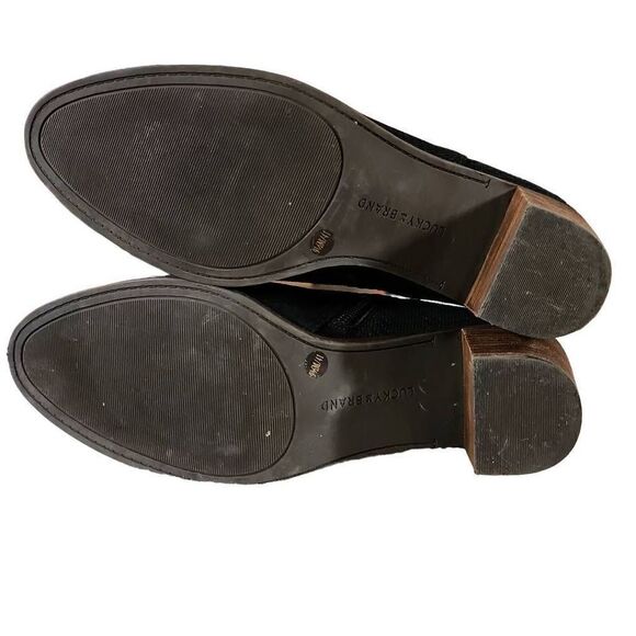 Lucky Brand Women's Black Suede Side Zip Cinder Pickla Booties Size 9.5 - Picture 6 of 9